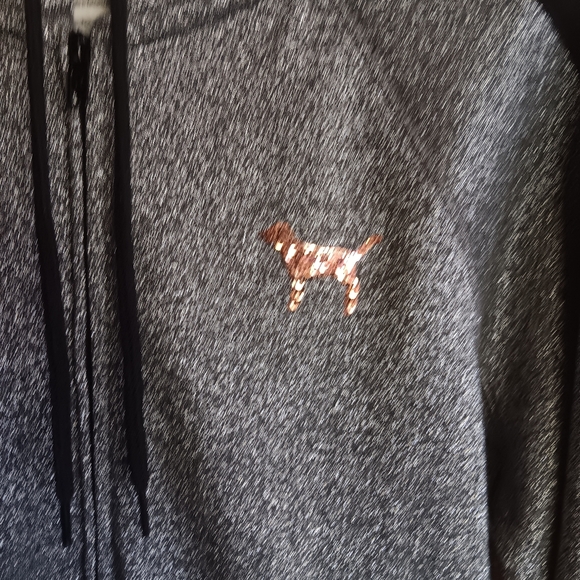 VS PINK NWOT Glittery all over bling ✨️ stunning 😍 hoodie. M - Picture 7 of 8